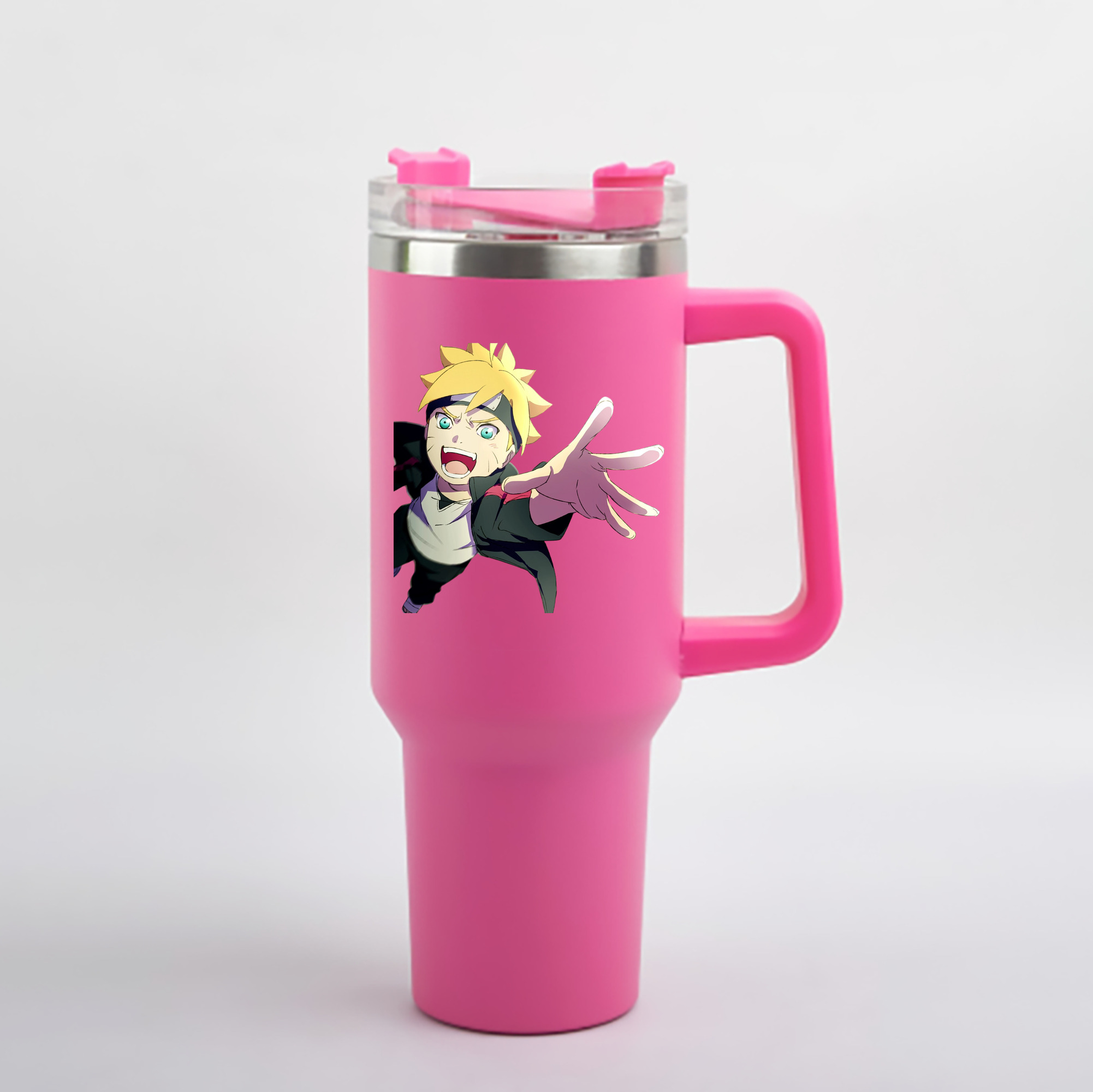 （画像用） NARUTO -ナルト- うずまき ボルト Uzumaki Boruto 1200mL車用タンブラー - クリスタルステッカー（プラスチックストロー付き）